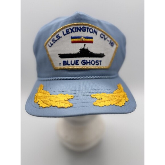 New Era Other - VINTAGE NEW ERA PRO DESIGN USS LEXINGTON CV-16 BLUE GHOST HAT USA MADE